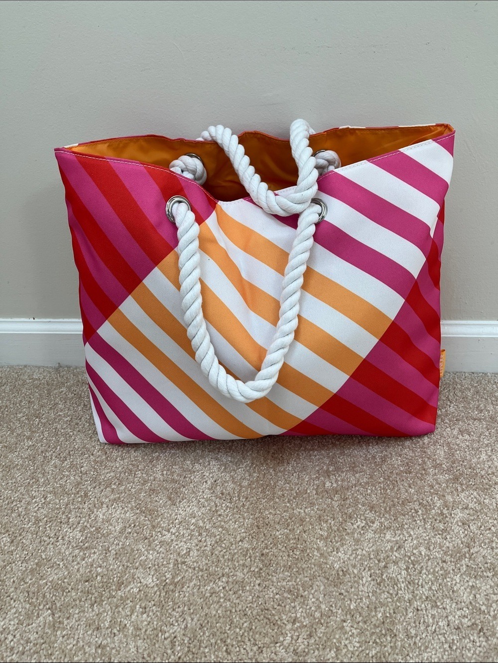 Clinique Striped Beach Bag